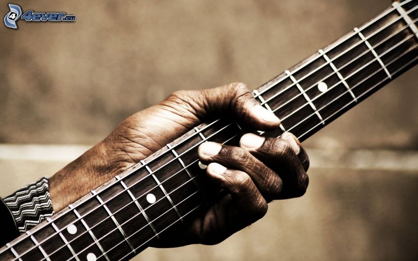 playing guitar, black man, hand