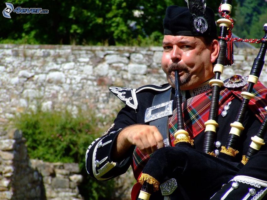 playing the bagpipes