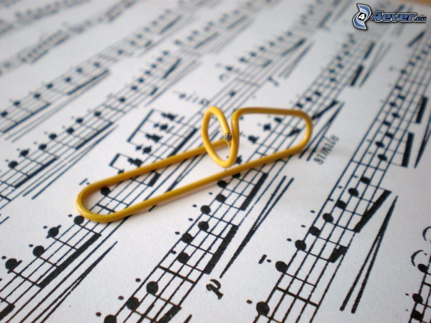 trombone, sheet of music