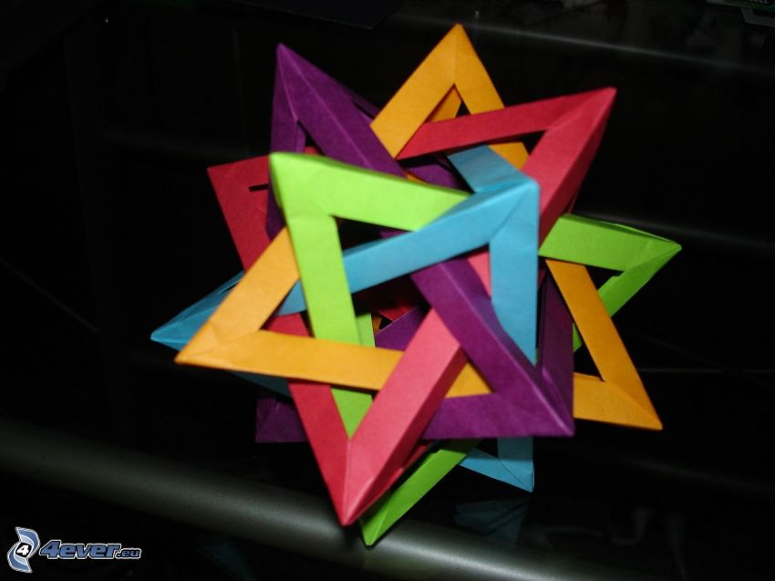 origami, colored papers