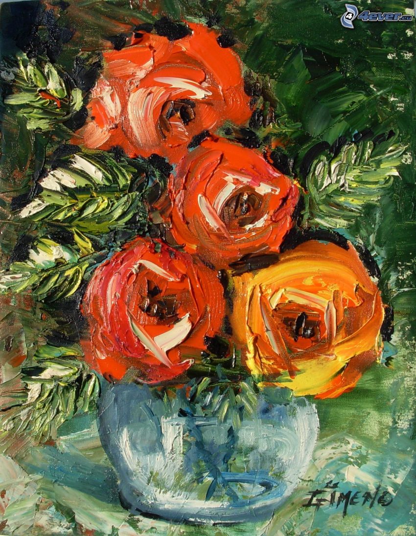 roses, painting
