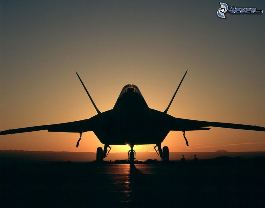 F-22 Raptor, jet fighter silhouette
