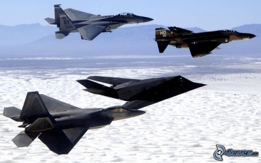 Lockheed F-117, F-15 Eagle, F-22 Raptor