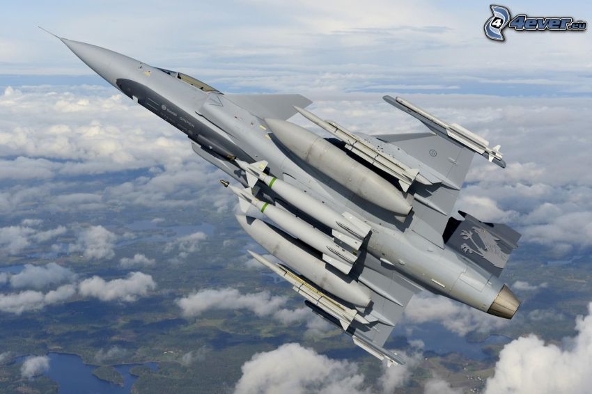 Saab JAS 39 Gripen, over the clouds