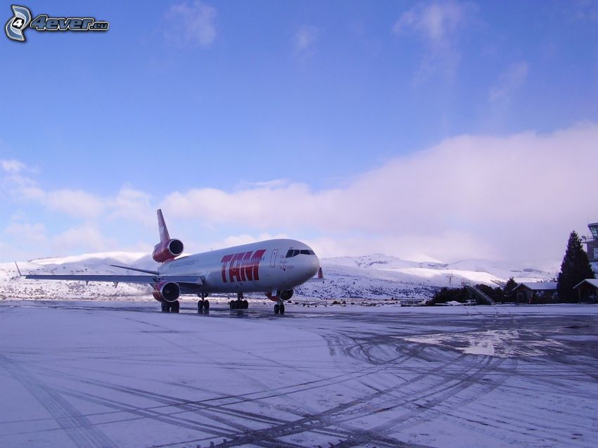 aircraft, snow