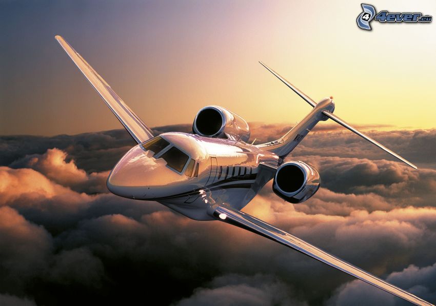 Citation X - Cessna, over the clouds