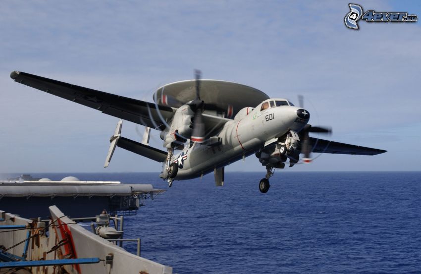 Grumman E-2 Hawkeye, open sea