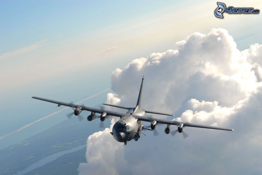 Lockheed AC-130, clouds