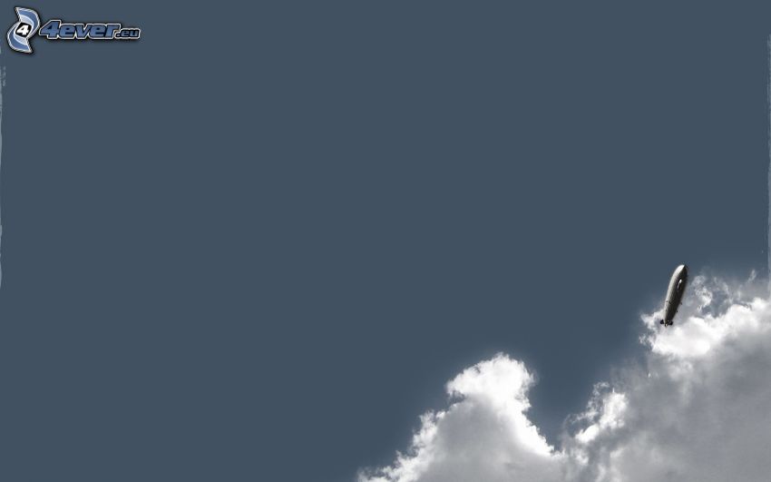 airship, clouds