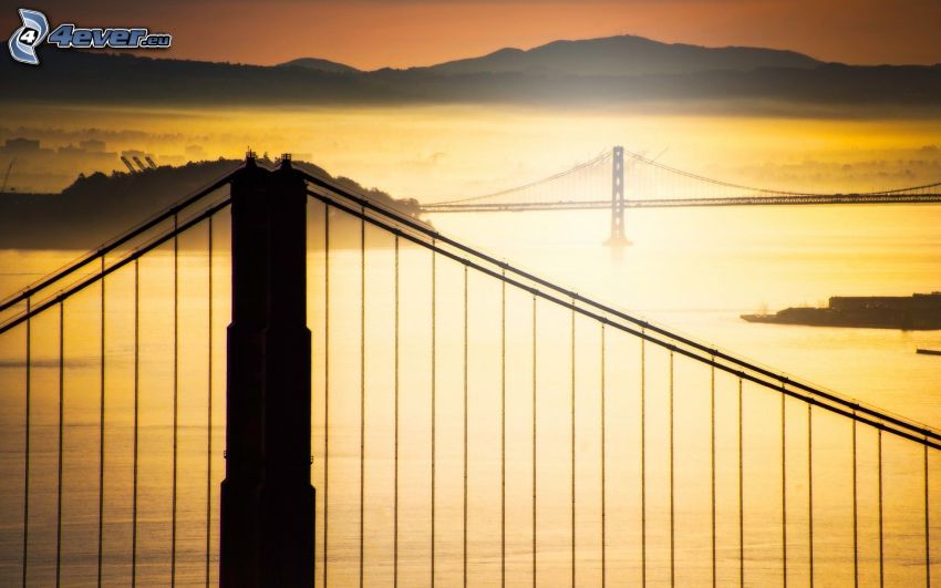 Golden Gate, Bay Bridge, bridges, San Francisco