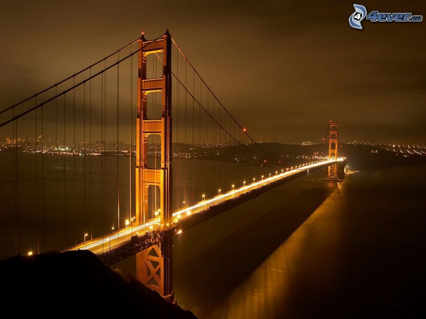 Golden Gate, lighted bridge