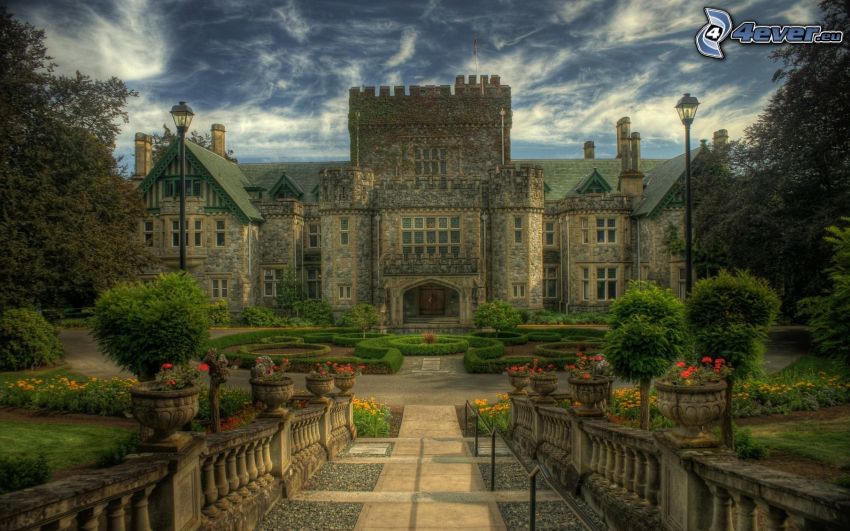 castle, Canada, sidewalk, HDR