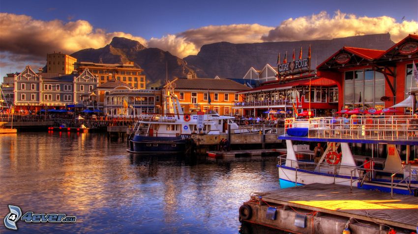 Cape Town, harbor, rocky mountains