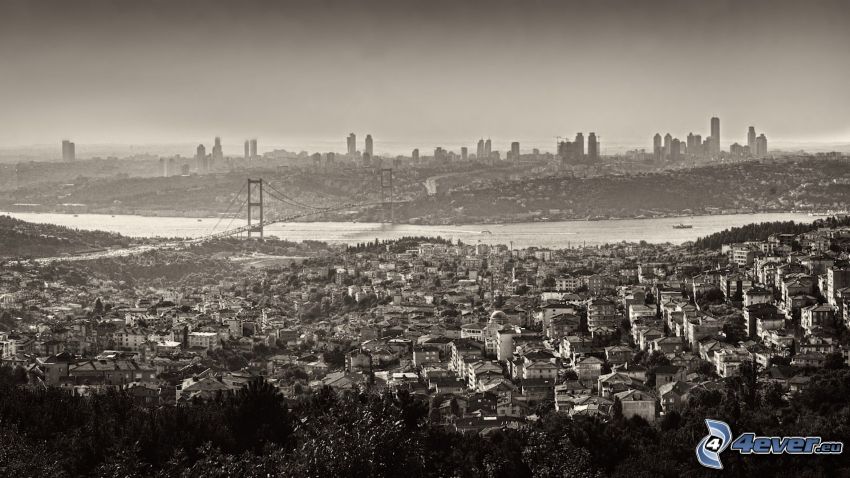 Istanbul, black and white photo