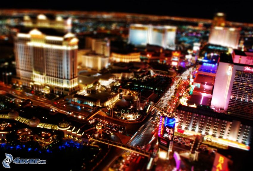 Las Vegas, night city, diorama