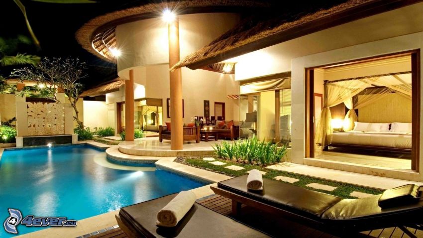 luxury house, pool