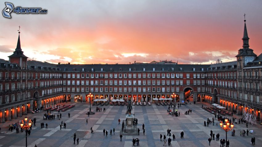 Madrid, square, evening