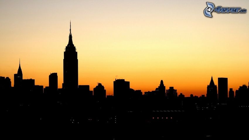 New York, silhouette of the city, Empire State Building