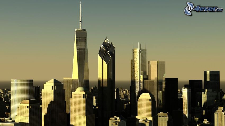 New York, skyscrapers