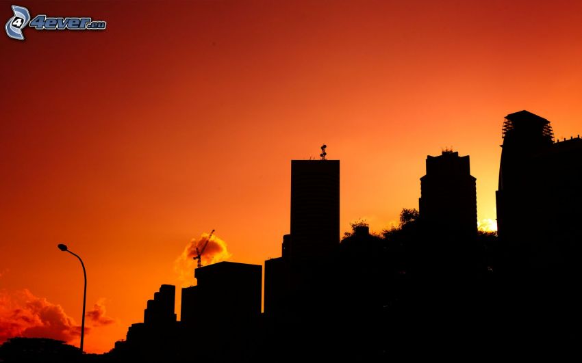 silhouettes of skyscrapers