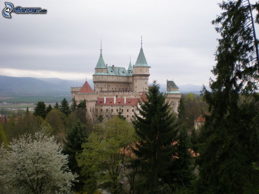 castle Bojnice, forest, greenery
