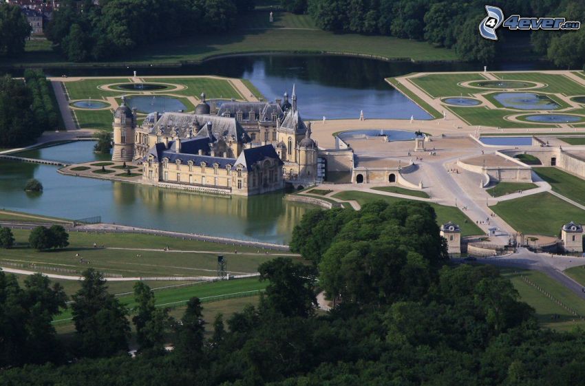 Château de Chantilly, garden, lakes, park, forest