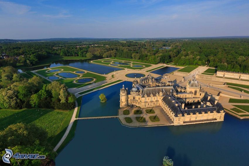 Château de Chantilly, lakes, park, forest