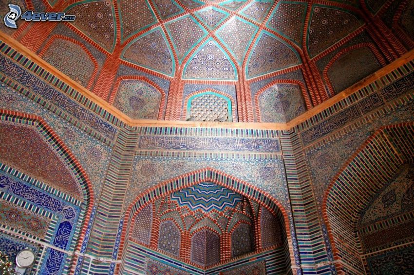 interior of Taj Mahal, ceiling