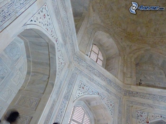 interior of Taj Mahal, windows