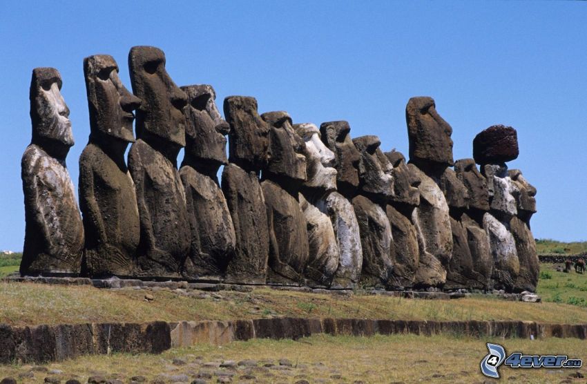 Moai statues, easter islands