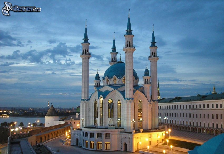 mosque, evening
