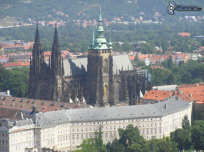Prague Castle, church, cathedral, city
