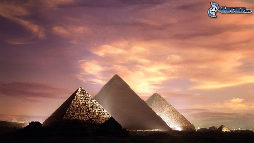 pyramids of Giza, sky