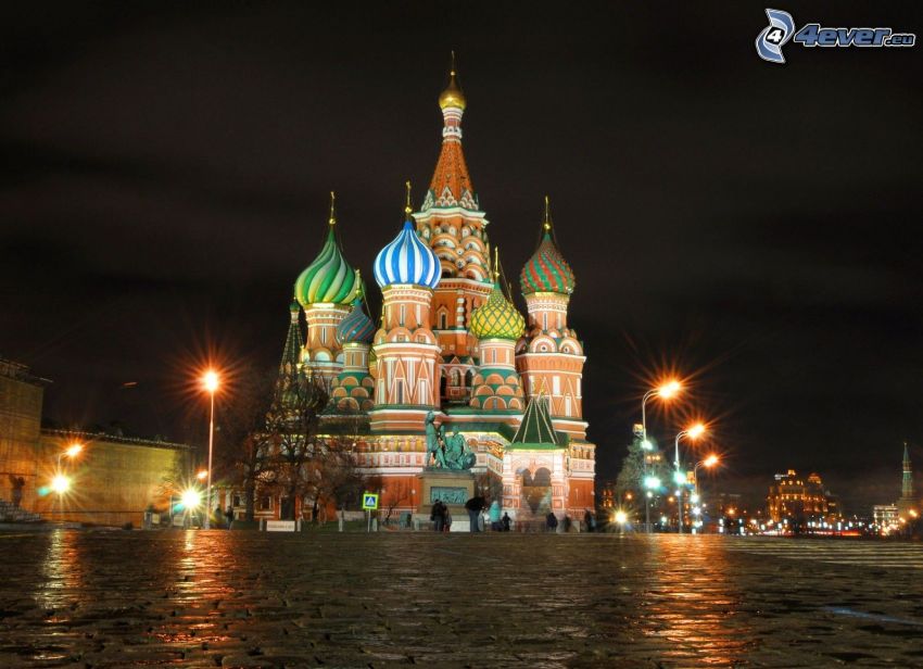 Saint Basil's Cathedral, night city