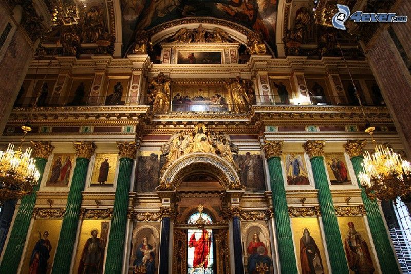 Saint Isaac's Cathedral, pillars, painting