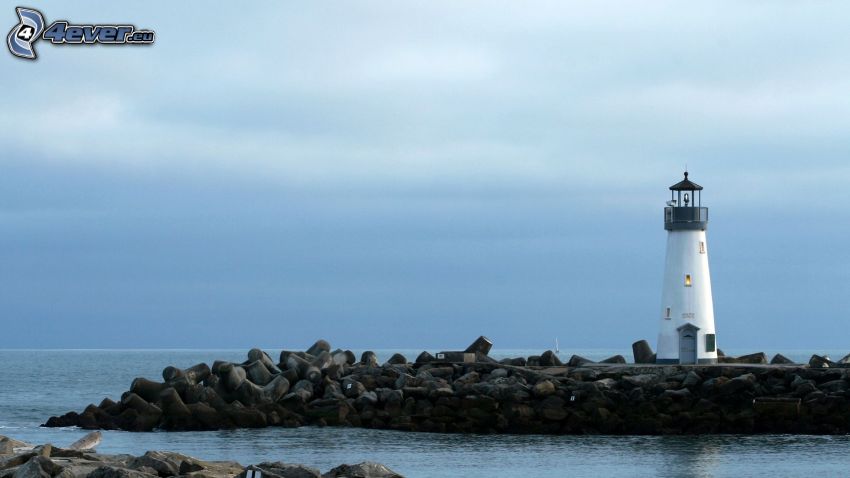 lighthouse, coast, sea