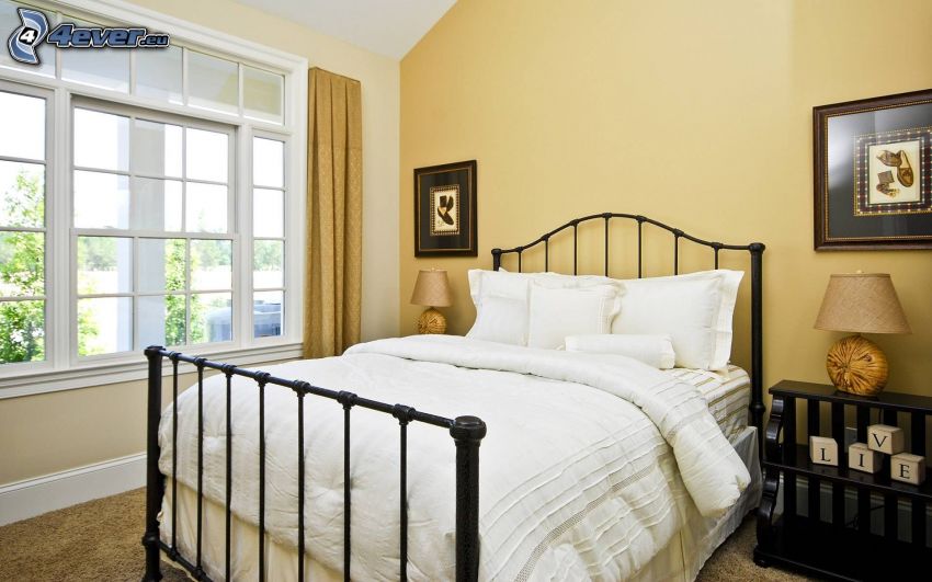bedroom, double bed, window, images, bedside