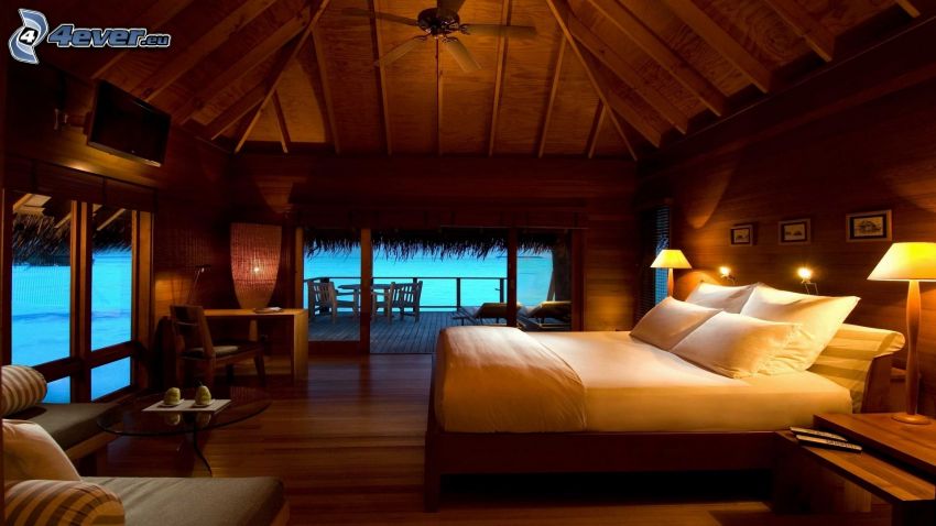 cottage, bedroom, luxury