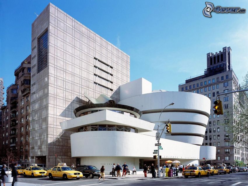 Guggenheim Museum, museum, New York, taxi