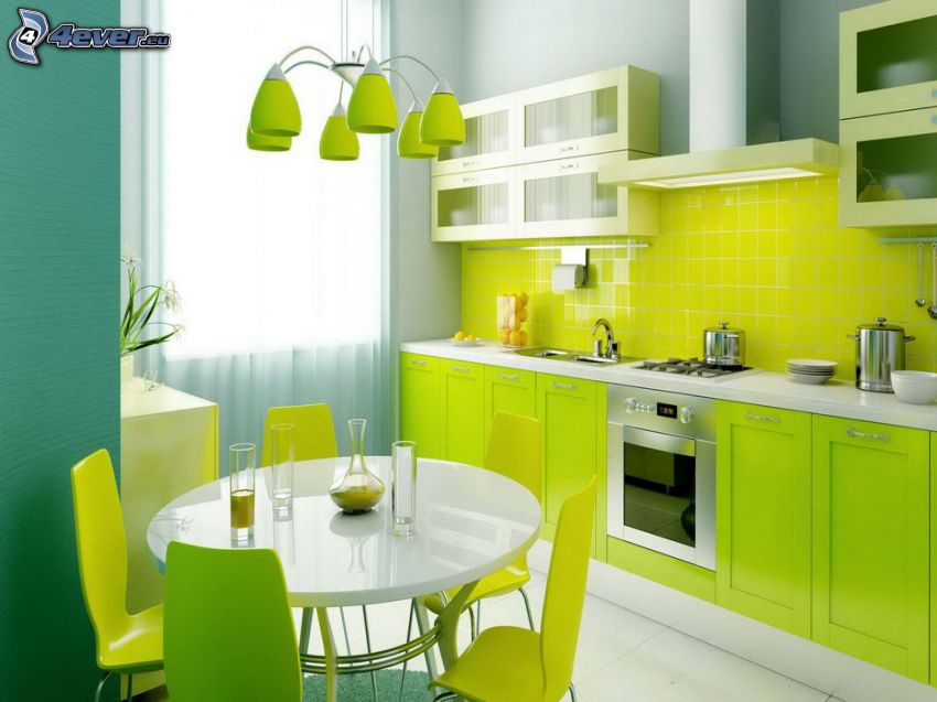 kitchen, green