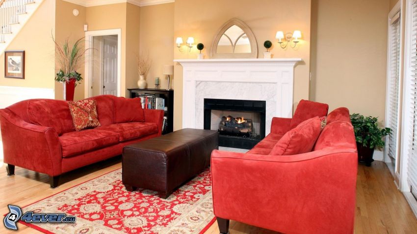 living room, fireplace, chairs