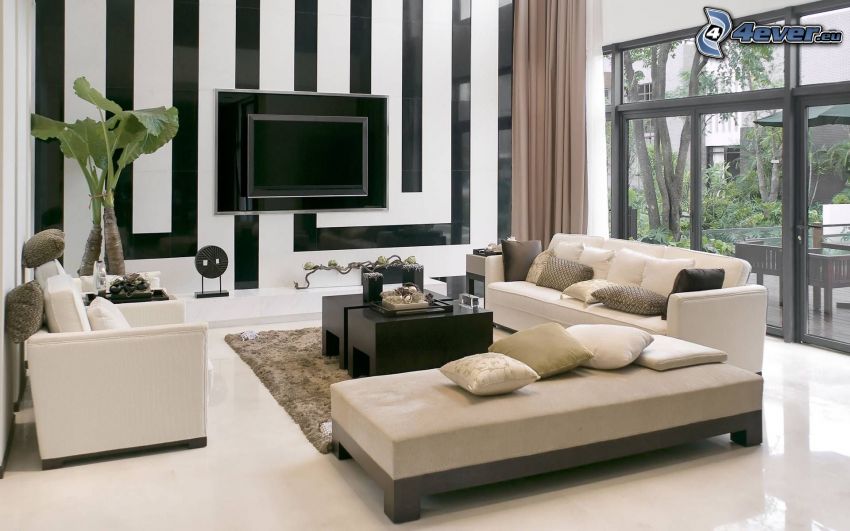 living room, television, sofa