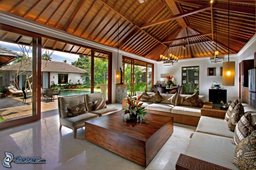 luxurious living room, HDR