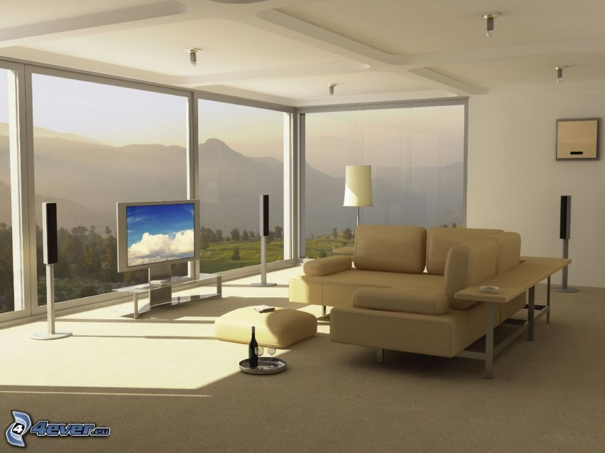 luxurious living room, view