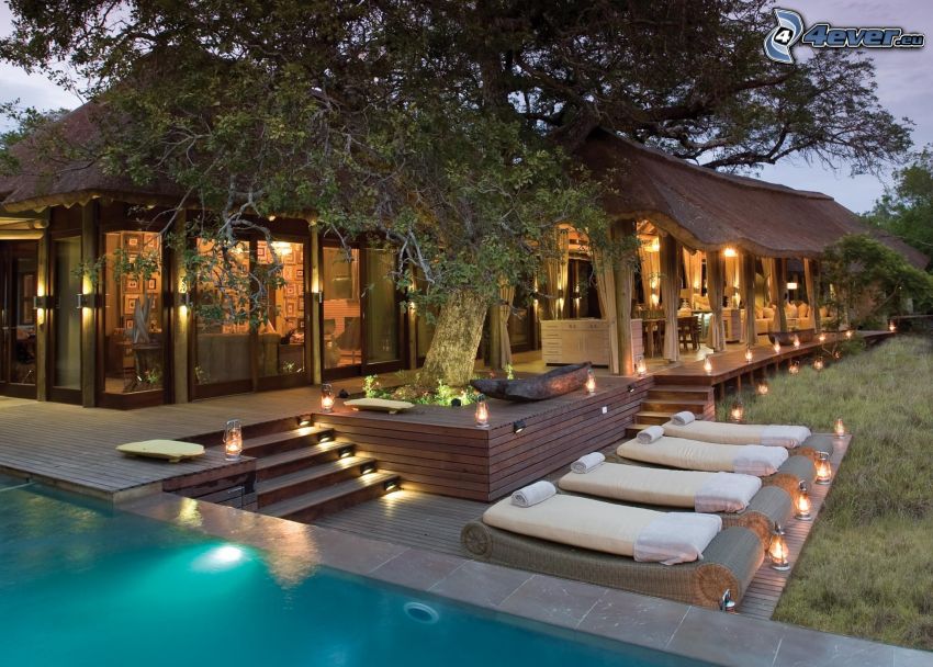 luxury house, pool