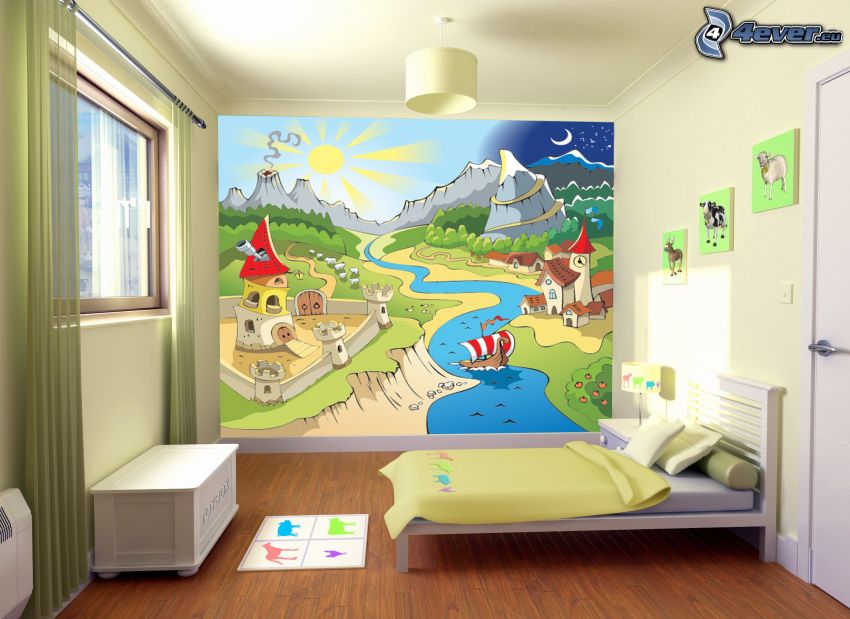 nursery, picture, bed