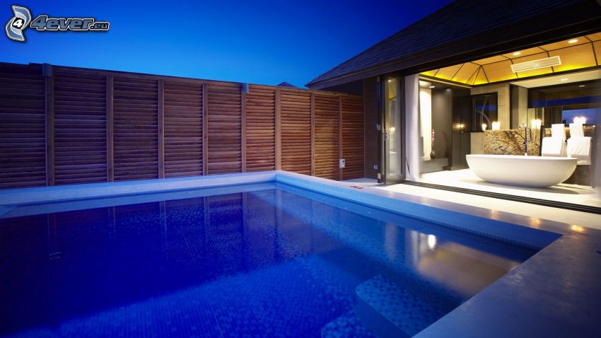 pool, luxury house