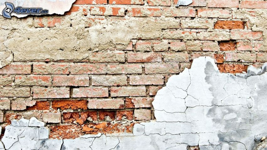 old wall, cracked wall, brick wall