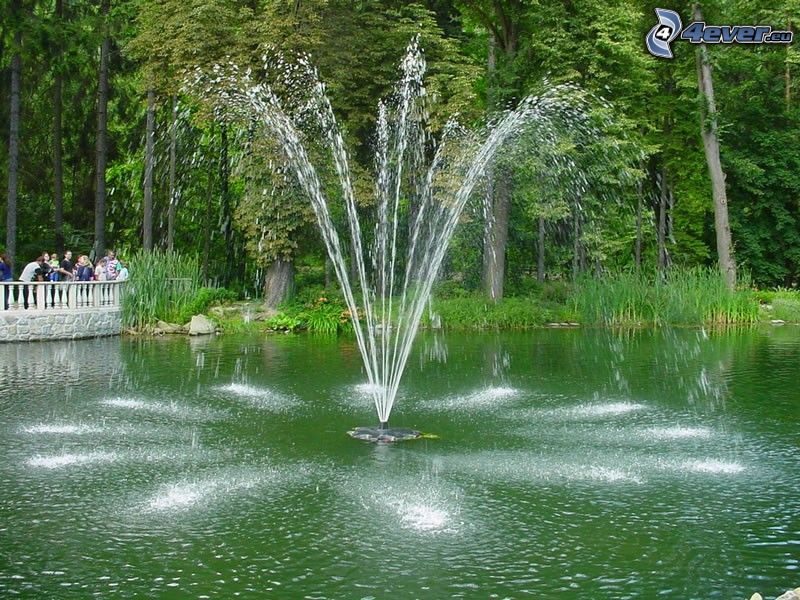 fountain, Rajecké Teplice, water, park