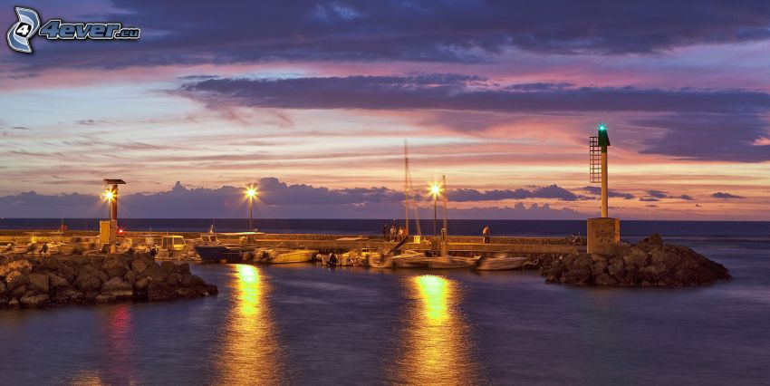 pier, evening sea